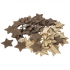Дървени звезди за декорация, кафяви, 60 бр., 4 см