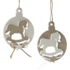 К-т 2 бр висящи кончета в топка, кадифе,беж, 12 см 