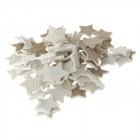 Звезди за декорация, кадифе, беж, 80 бр.,3 см