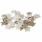 Звезди за декорация, кадифе, беж, 60 бр.,4 см