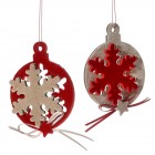 Висяща декорация филц, топки, к-т от 2бр, 3D, 10СМ