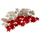 Звезди за декорация, кадифе, червени, 80 бр.,3 см