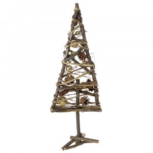 Елха от плетени пръчки с декор шишарки, 22х58 см