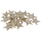 Дървени звезди за декорация, натурал, 24 бр., 7 см