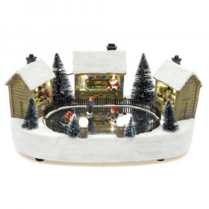 Коледна сцена с музика и светлина, 32х19х15 см