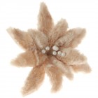 Коледно цвете пера екрю, 22СМ