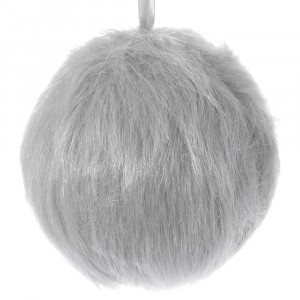 Декоративна топка , косъм, сребро, Ф 12 см