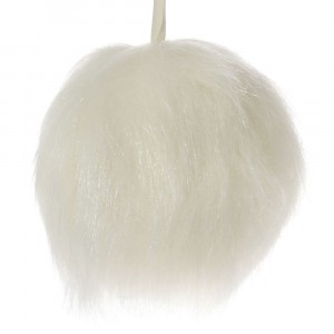 Висяща топка от мъх, бяла, Ф 10 см