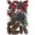 Микс елементи за декорация, червени