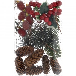 Микс елементи за декорация, червени