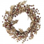 Венец от преплетени боровинкови клонки, злато, 45 см