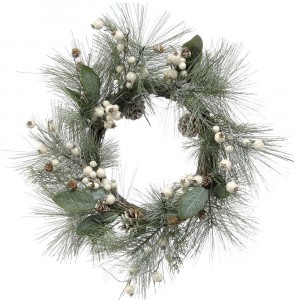 Елхови венец с бели боровинки, 53 см