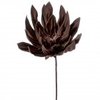 Стрък хризантема, кафе, силиконова, 75 см
