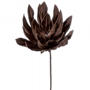 Стрък хризантема, кафе, силиконова, 75 см