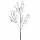 Клонка заснежена с брокат, сребро, 80см