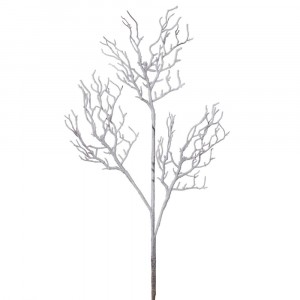 Клонка заснежена с брокат, сребро, 80см
