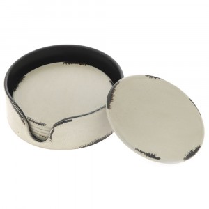 Подложки за чаши, бяло, к-т 6 бр