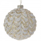 Стъклена топка,шишарка, злато,к-т 4 бр., 10 см