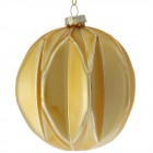 Коледна стъклена топка златно релеф, к-т от 4бр, 10СМ