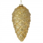 Стъклена шишарка, злато, к-т 4 бр., 7х15 см