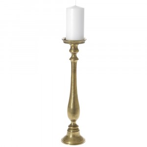 Алуминиев свещник 1-ца, злато, 13х54 см