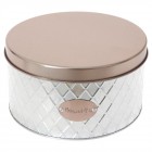 Кутия за бисквити, метал, бронзов капак, 22х12 см