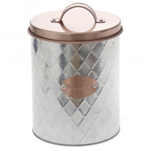 Метална кутия за бисквити, бронз, 14х17 см