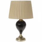 Настолна лампа с метална основа, черно и екрю, 34Х65 см