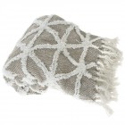 Шал 100% памук, 120X180CM бежаво на бели линии