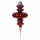 Коледен стъклен орнамент червено 17Χ33СМ