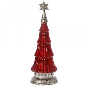 Стъклена елха с метална основа и връх, 16х45 см