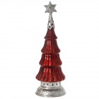Коледна стъклена елха червено 14Χ40СМ