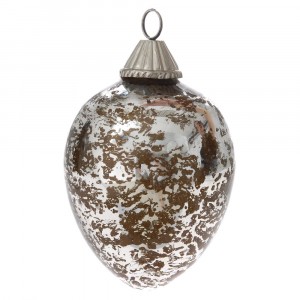 Коледен стъклен орнамент злато 10Х14СМ