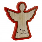 Ангел дърво червен кант 30x30СМ