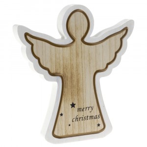 Ангел дърво бял кант 30x30СМ