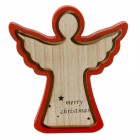 Ангел дърво червен кант 22x22СМ