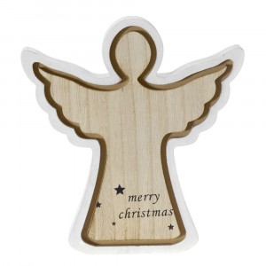 Ангел дърво бял кант 22x22СМ