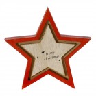 Звезда дърво червен кант 16x16СМ
