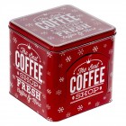 Метална кутия за чай / кафе, червена, 18х18х18 см