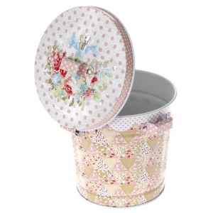 Метална кофа розав декор 10Χ9 CM.