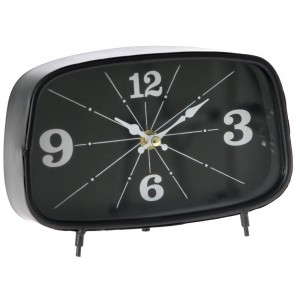 Метален настолен часовник, черен, 21х41 см
