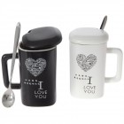 Комплект от две чаши с лъжици в кутия