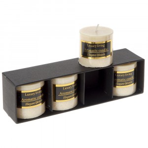 к-т от 4бр ароматни свещи крем, 5X5CM