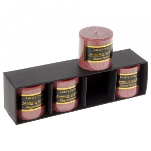 к-т от 4бр ароматни свещи червено, 5X5CM
