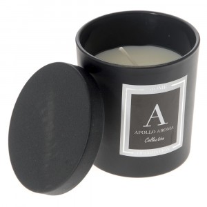 Ароматизирана свещ в стъклен съд черен, D6.5X8CM