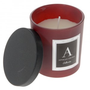 Ароматизирана свещ в стъклен съд червен, D6.5X8CM