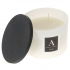 Ароматизирана свещ в стъклен съд бял, D9.5X8CM