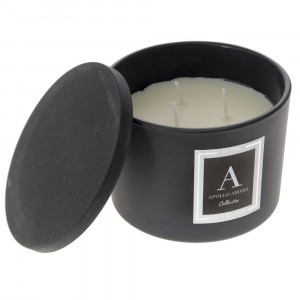 Ароматизирана свещ в стъклен съд черен, D9.5X8CM