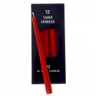 Свещи червени 25СМ, S/12