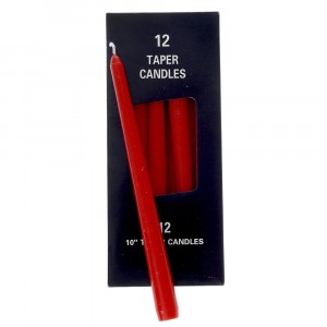 Свещи червени 25СМ, S/12
